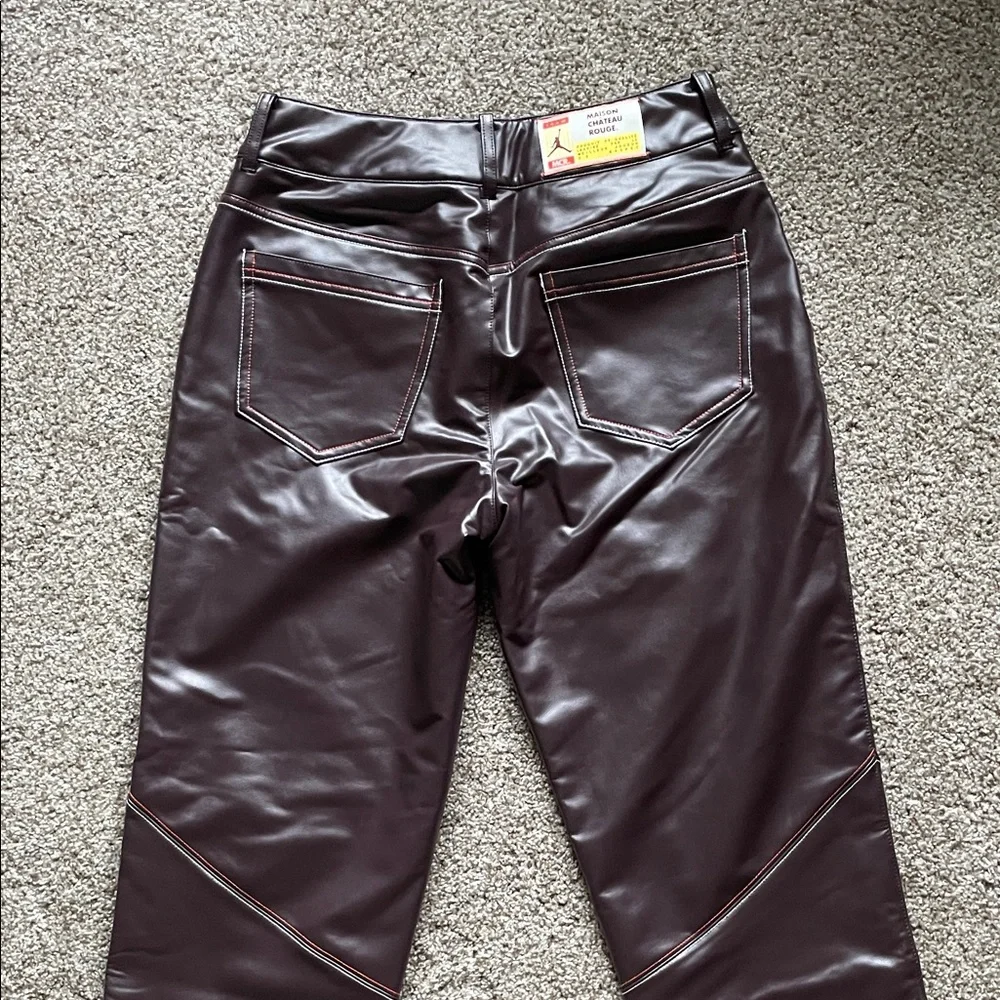 Maison Château Rouge x Jordan | Faux Leather Pants in Brown Basalt - Picture 7 of 12